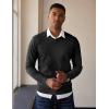 imageCOOFANDY Mens V Neck Pullover Sweater Slim Fit Casual Dress Sweater Lightweight Knitted SweatersBlack