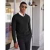 imageCOOFANDY Mens V Neck Pullover Sweater Slim Fit Casual Dress Sweater Lightweight Knitted SweatersBlack