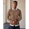 imageCOOFANDY Mens V Neck Pullover Sweater Slim Fit Casual Dress Sweater Lightweight Knitted SweatersBrown