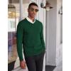 imageCOOFANDY Mens V Neck Pullover Sweater Slim Fit Casual Dress Sweater Lightweight Knitted SweatersGreen