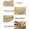 imageCOOFANDY Mens V Neck Pullover Sweater Slim Fit Casual Dress Sweater Lightweight Knitted SweatersKhaki
