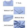 imageCOOFANDY Mens V Neck Pullover Sweater Slim Fit Casual Dress Sweater Lightweight Knitted SweatersLight Blue