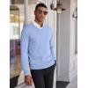 imageCOOFANDY Mens V Neck Pullover Sweater Slim Fit Casual Dress Sweater Lightweight Knitted SweatersLight Blue