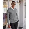 imageCOOFANDY Mens V Neck Pullover Sweater Slim Fit Casual Dress Sweater Lightweight Knitted SweatersLight Grey