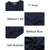 imageCOOFANDY Mens V Neck Pullover Sweater Slim Fit Casual Dress Sweater Lightweight Knitted SweatersNavy Blue
