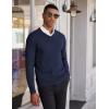 imageCOOFANDY Mens V Neck Pullover Sweater Slim Fit Casual Dress Sweater Lightweight Knitted SweatersNavy Blue