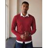 imageCOOFANDY Mens V Neck Pullover Sweater Slim Fit Casual Dress Sweater Lightweight Knitted SweatersRed