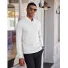 imageCOOFANDY Mens V Neck Pullover Sweater Slim Fit Casual Dress Sweater Lightweight Knitted SweatersWhite