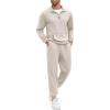 imageCOOFANDY Mens Tracksuit 2 Piece Quarter Zip Sweatsuit Sets Casual Athletic Running Jogging SuitsLight Gray