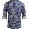 imageCOOFANDY Mens Linen Beach Tee Shirts Cotton Hippie Shirts V Neck Long Sleeve Tunic Big and Tall Yoga ShirtBlue Apricot