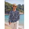 imageCOOFANDY Mens Linen Beach Tee Shirts Cotton Hippie Shirts V Neck Long Sleeve Tunic Big and Tall Yoga ShirtBlue Apricot