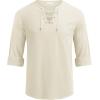 imageCOOFANDY Mens Linen Beach Tee Shirts Cotton Hippie Shirts V Neck Long Sleeve Tunic Big and Tall Yoga ShirtLong Sleevescream