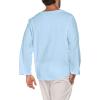 imageCOOFANDY Mens Linen Beach Tee Shirts Cotton Hippie Shirts V Neck Long Sleeve Tunic Big and Tall Yoga ShirtSky Blue