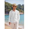 imageCOOFANDY Mens Linen Beach Tee Shirts Cotton Hippie Shirts V Neck Long Sleeve Tunic Big and Tall Yoga ShirtWhite