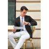 imageCOOFANDY Mens Casual Blazer Slim Fit Suit Jacket Lightweight One Button Business Sport CoatsBlack