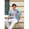 imageCOOFANDY Mens Casual Blazer Slim Fit Suit Jacket Lightweight One Button Business Sport CoatsLight Blue