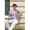 imageCOOFANDY Mens Casual Blazer Slim Fit Suit Jacket Lightweight One Button Business Sport CoatsLight Grey