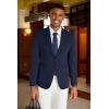 imageCOOFANDY Mens Casual Blazer Slim Fit Suit Jacket Lightweight One Button Business Sport CoatsNavy Blue