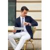 imageCOOFANDY Mens Casual Blazer Slim Fit Suit Jacket Lightweight One Button Business Sport CoatsNavy Blue