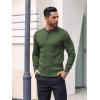 imageCOOFANDY Mens Knit Henley Sweater Long Sleeve Button Down Lightweight Sweater Fall Slim Fit Ribbed PulloverArmy Green