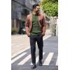 imageCOOFANDY Mens Knit Henley Sweater Long Sleeve Button Down Lightweight Sweater Fall Slim Fit Ribbed PulloverArmy Green
