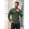 imageCOOFANDY Mens Knit Henley Sweater Long Sleeve Button Down Lightweight Sweater Fall Slim Fit Ribbed PulloverArmy Green