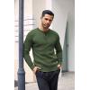 imageCOOFANDY Mens Knit Henley Sweater Long Sleeve Button Down Lightweight Sweater Fall Slim Fit Ribbed PulloverArmy Green