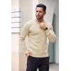 imageCOOFANDY Mens Knit Henley Sweater Long Sleeve Button Down Lightweight Sweater Fall Slim Fit Ribbed PulloverBeige