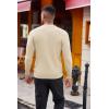 imageCOOFANDY Mens Knit Henley Sweater Long Sleeve Button Down Lightweight Sweater Fall Slim Fit Ribbed PulloverBeige