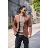 imageCOOFANDY Mens Knit Henley Sweater Long Sleeve Button Down Lightweight Sweater Fall Slim Fit Ribbed PulloverBrown and Grey