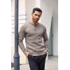 imageCOOFANDY Mens Knit Henley Sweater Long Sleeve Button Down Lightweight Sweater Fall Slim Fit Ribbed PulloverBrown and Grey