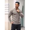 imageCOOFANDY Mens Knit Henley Sweater Long Sleeve Button Down Lightweight Sweater Fall Slim Fit Ribbed PulloverBrown and Grey