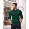 imageCOOFANDY Mens Knit Henley Sweater Long Sleeve Button Down Lightweight Sweater Fall Slim Fit Ribbed PulloverDark Green