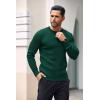 imageCOOFANDY Mens Knit Henley Sweater Long Sleeve Button Down Lightweight Sweater Fall Slim Fit Ribbed PulloverDark Green
