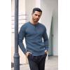 imageCOOFANDY Mens Knit Henley Sweater Long Sleeve Button Down Lightweight Sweater Fall Slim Fit Ribbed PulloverDenim Blue