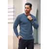imageCOOFANDY Mens Knit Henley Sweater Long Sleeve Button Down Lightweight Sweater Fall Slim Fit Ribbed PulloverDenim Blue