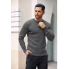 imageCOOFANDY Mens Knit Henley Sweater Long Sleeve Button Down Lightweight Sweater Fall Slim Fit Ribbed PulloverGrey
