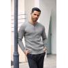 imageCOOFANDY Mens Knit Henley Sweater Long Sleeve Button Down Lightweight Sweater Fall Slim Fit Ribbed PulloverLight Grey