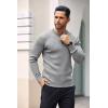 imageCOOFANDY Mens Knit Henley Sweater Long Sleeve Button Down Lightweight Sweater Fall Slim Fit Ribbed PulloverLight Grey