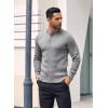 imageCOOFANDY Mens Knit Henley Sweater Long Sleeve Button Down Lightweight Sweater Fall Slim Fit Ribbed PulloverLight Grey