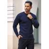 imageCOOFANDY Mens Knit Henley Sweater Long Sleeve Button Down Lightweight Sweater Fall Slim Fit Ribbed PulloverNavy Blue