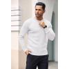 imageCOOFANDY Mens Knit Henley Sweater Long Sleeve Button Down Lightweight Sweater Fall Slim Fit Ribbed PulloverWhite
