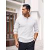 imageCOOFANDY Mens Knit Henley Sweater Long Sleeve Button Down Lightweight Sweater Fall Slim Fit Ribbed PulloverWhite