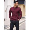 imageCOOFANDY Mens Knit Henley Sweater Long Sleeve Button Down Lightweight Sweater Fall Slim Fit Ribbed PulloverWine Red