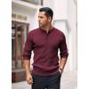 imageCOOFANDY Mens Knit Henley Sweater Long Sleeve Button Down Lightweight Sweater Fall Slim Fit Ribbed PulloverWine Red