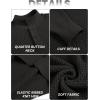 imageCOOFANDY Mens Quarter Button Sweater Lightweight Mock Neck Pullover Sweater Fashion Casual Knitted Henley SweaterBlack