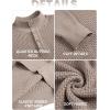imageCOOFANDY Mens Quarter Button Sweater Lightweight Mock Neck Pullover Sweater Fashion Casual Knitted Henley SweaterBrown and Grey