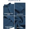 imageCOOFANDY Mens Quarter Button Sweater Lightweight Mock Neck Pullover Sweater Fashion Casual Knitted Henley SweaterDark Blue