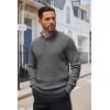 imageCOOFANDY Mens Quarter Button Sweater Lightweight Mock Neck Pullover Sweater Fashion Casual Knitted Henley SweaterDark Grey