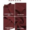 imageCOOFANDY Mens Quarter Button Sweater Lightweight Mock Neck Pullover Sweater Fashion Casual Knitted Henley SweaterWine Red